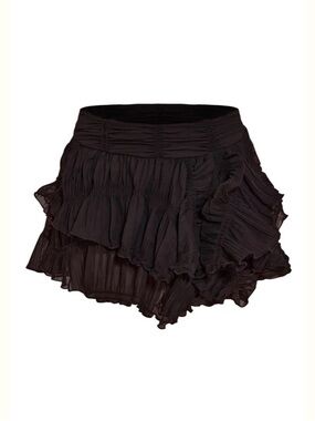 PrettyLittleThing Black Tiered Ruffle Mini Skirt